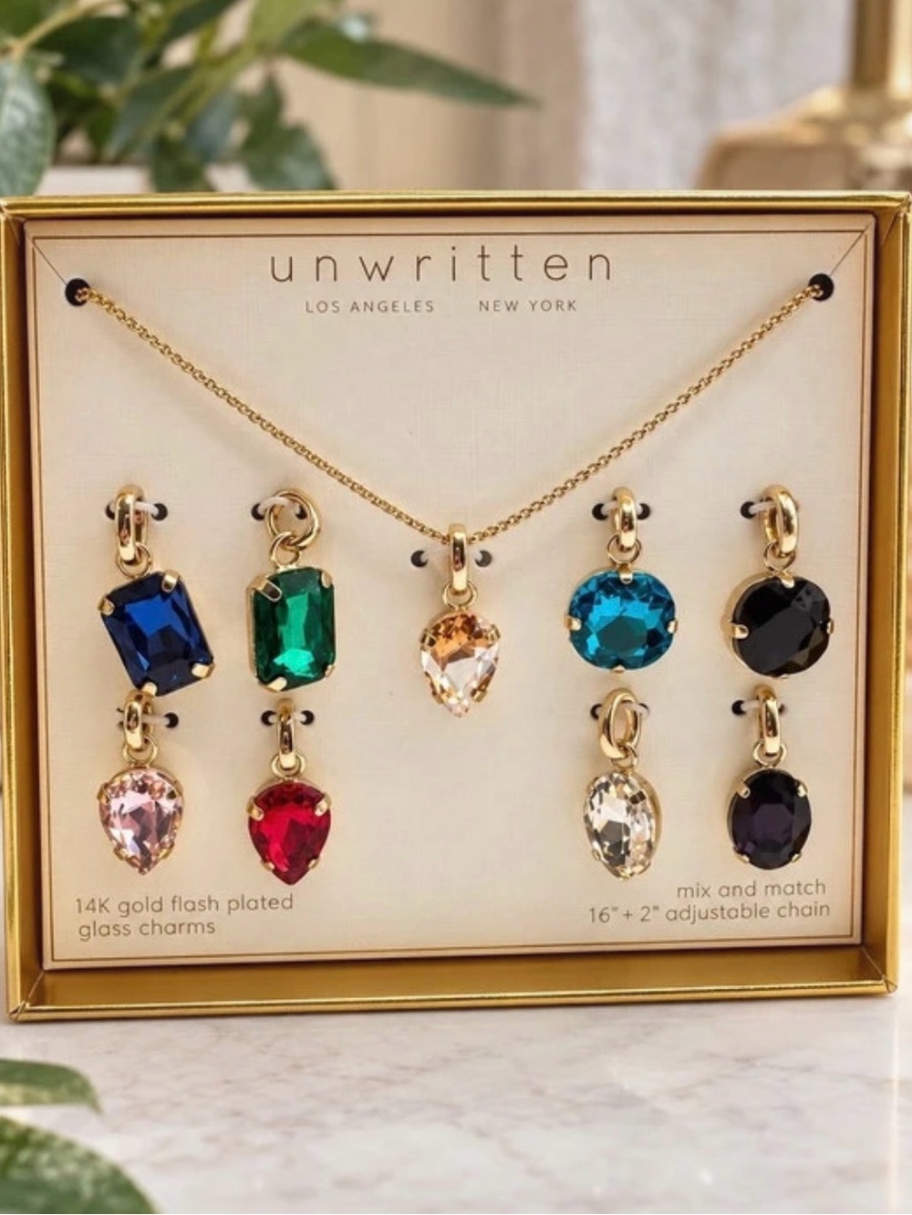 Unwritten Mix & Match Glass Charm Necklace Set BN8/ov